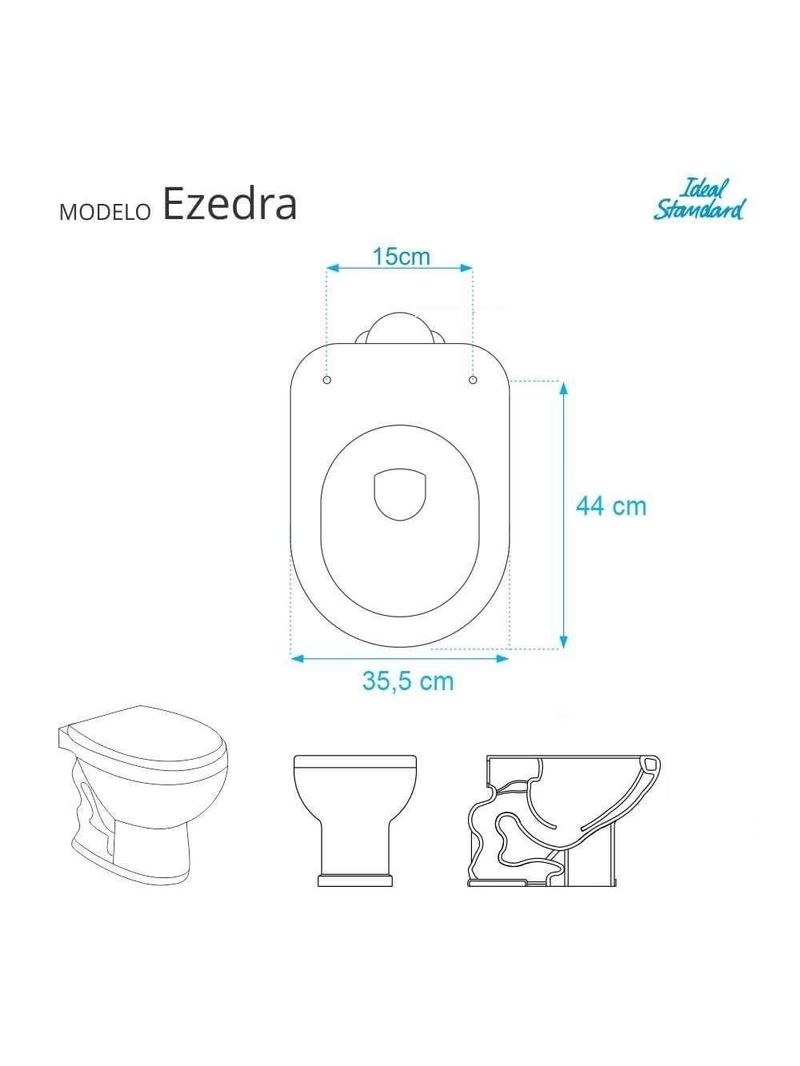 Assento Sanitario Ezedra Preto Para Vaso Ideal Standard
