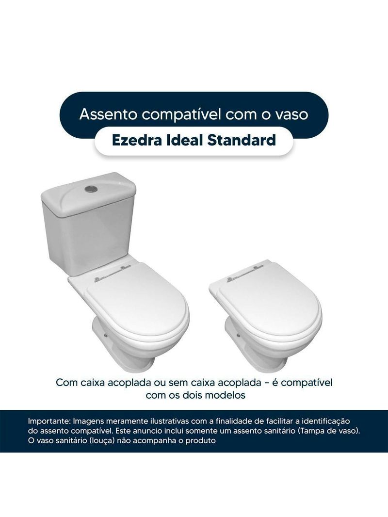 Assento Sanitario Ezedra Preto Para Vaso Ideal Standard