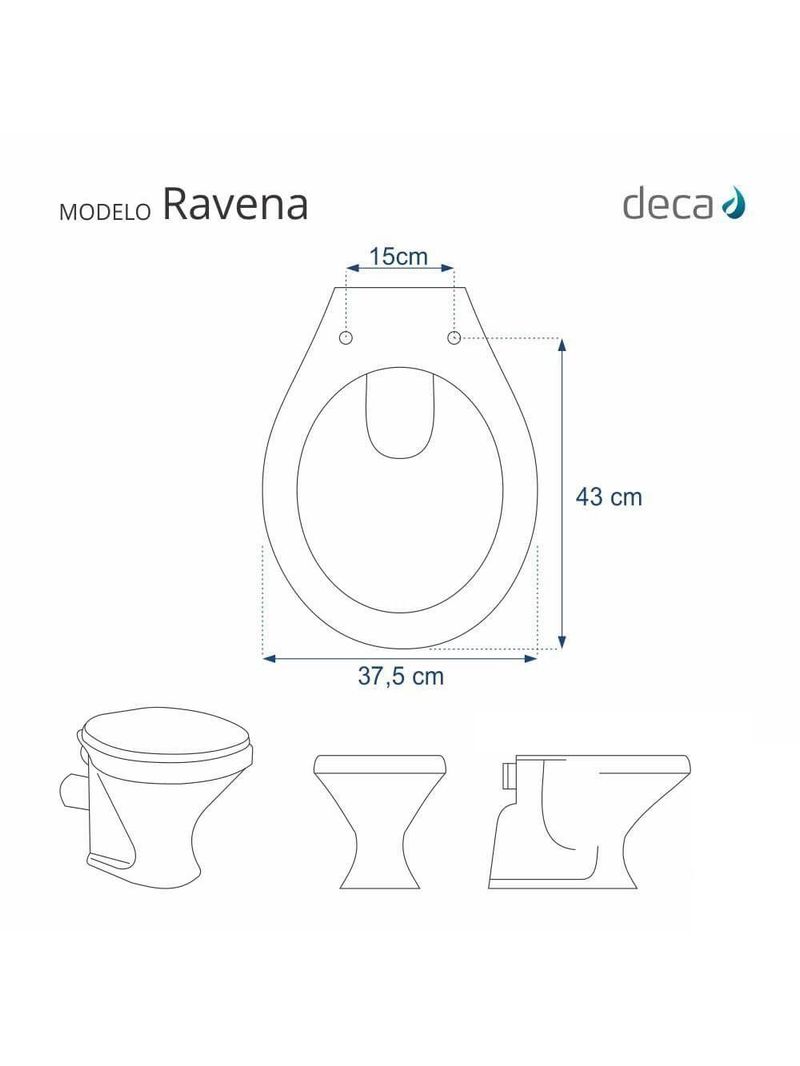 Assento Sanitario Poliester Ravena Bege Claro Para Vaso Deca
