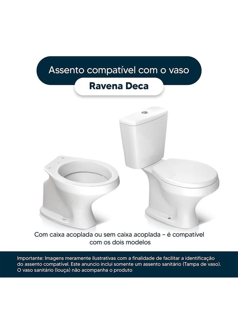 Assento Sanitario Poliester Ravena Bege Claro Para Vaso Deca