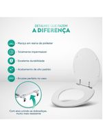 Assento Sanitario Poliester Ravena Bege Claro Para Vaso Deca