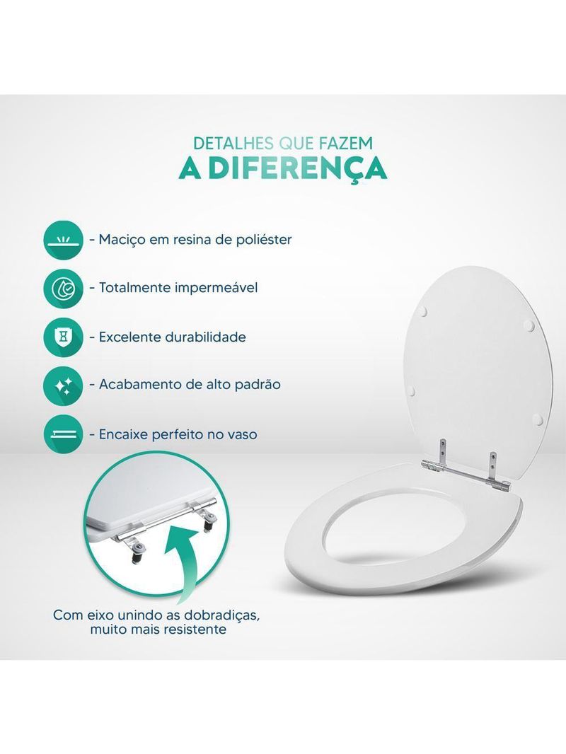 Assento Sanitario Poliester Ravena Bege Claro Para Vaso Deca
