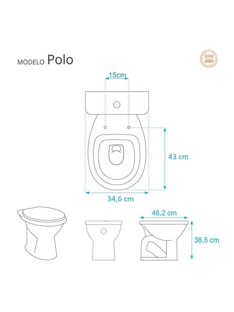 Assento Sanitario Polo Marfim (bege Claro) Para Vaso Hervy