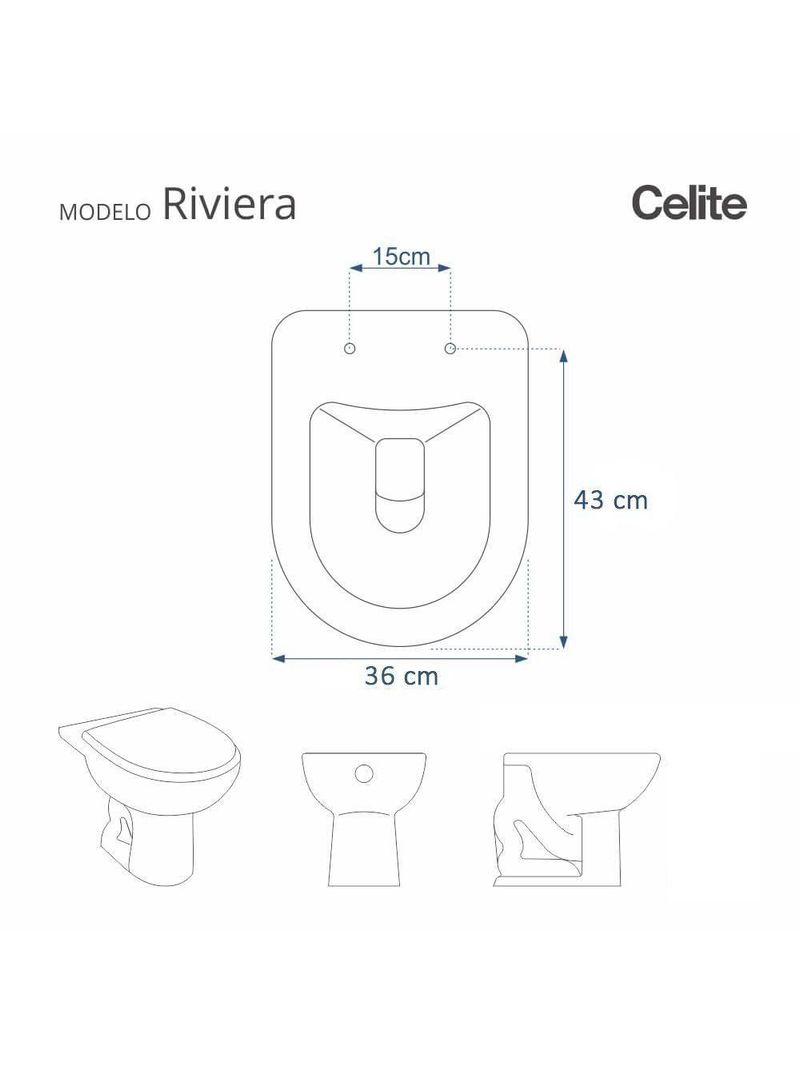 Assento Sanitario Riviera Pergamon (bege Claro) Para Vaso Celite