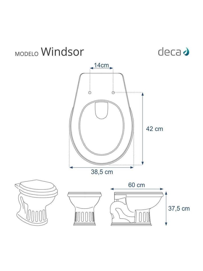 Assento Sanitario Com Amortecedor Windsor Branco Para Vaso Deca