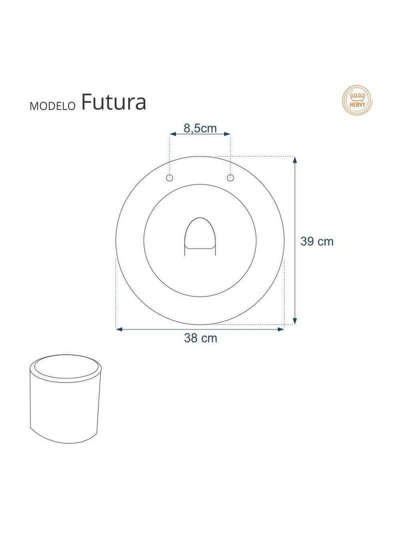 Assento Sanitario Futura Marfim (bege Claro) Para Vaso Hervy