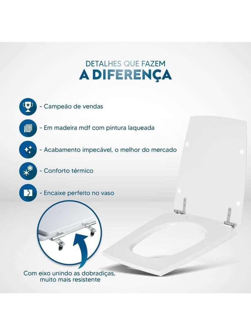 Assento Sanitário Nuage Azul Navy Para Vaso Incepa