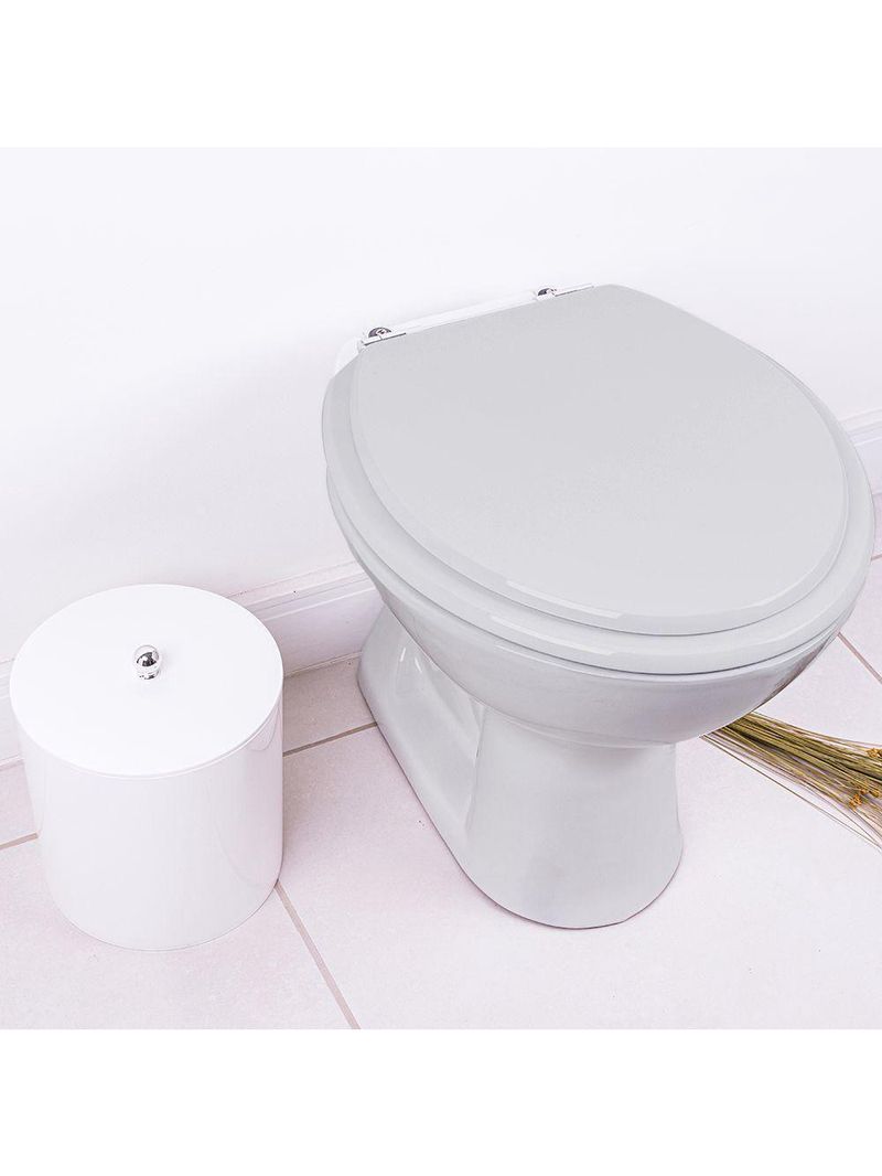 Assento Sanitario Poliester Azalea Cinza Prata Para Vaso Celite