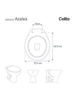 Assento Sanitario Poliester Azalea Cinza Prata Para Vaso Celite