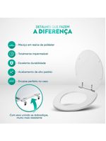 Assento Sanitario Poliester Azalea Cinza Prata Para Vaso Celite
