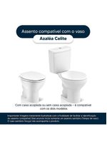 Assento Sanitario Poliester Azalea Cinza Prata Para Vaso Celite