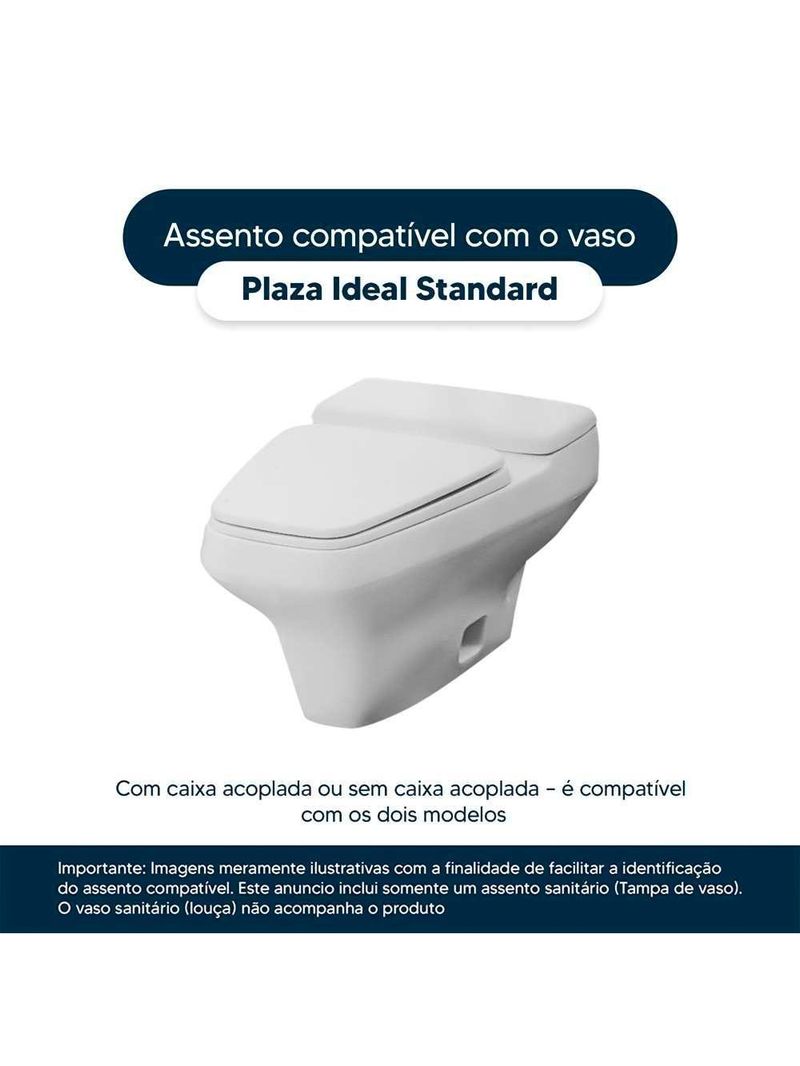 Assento Sanitario Plaza Sterling Silver Para Vaso Ideal Standard