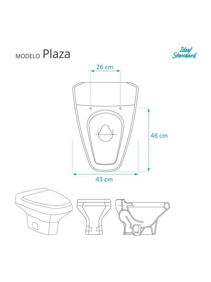 Assento Sanitario Plaza Sterling Silver Para Vaso Ideal Standard