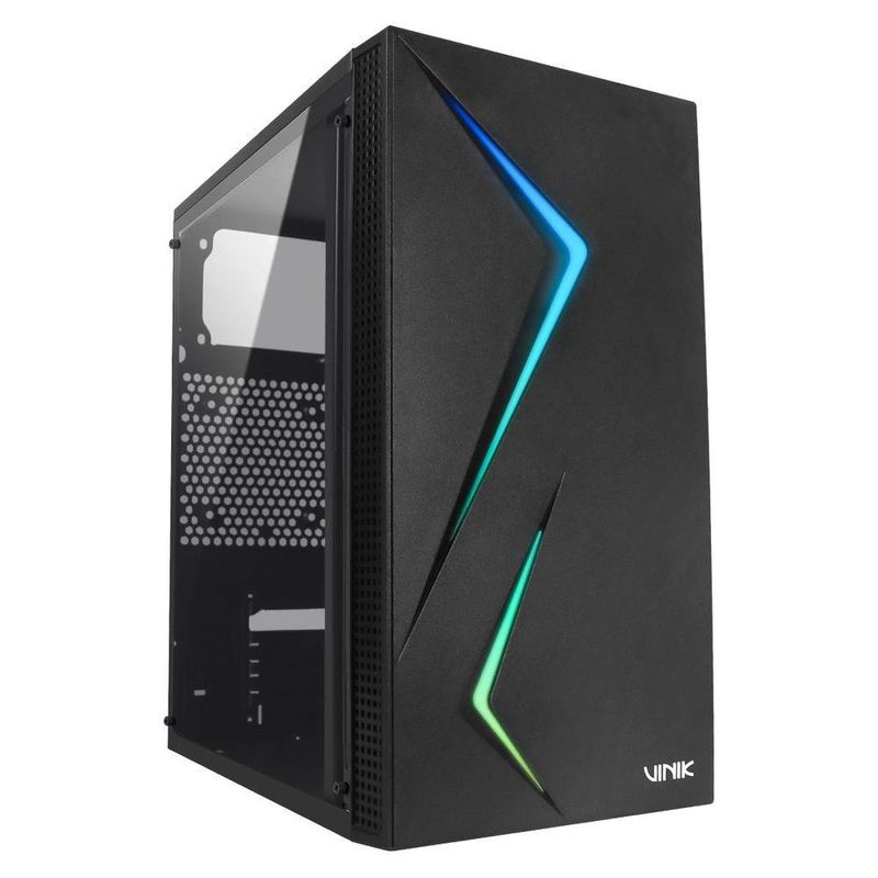 Gabinete Gamer Twin Edge GGTEACBK Mid Tower Micro ATX Mini ITX RGB Preto