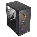Gabinete Gamer Twin Edge GGTEACBK Mid Tower Micro ATX Mini ITX RGB Preto