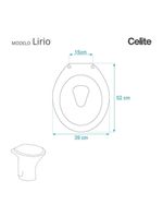 Assento Sanitario Lirio Preto Para Vaso Celite