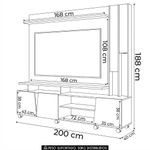 Estante Painel Tv 70 Pol 200cm Com Led Virtus Cinamomo/off - Hb Móveis