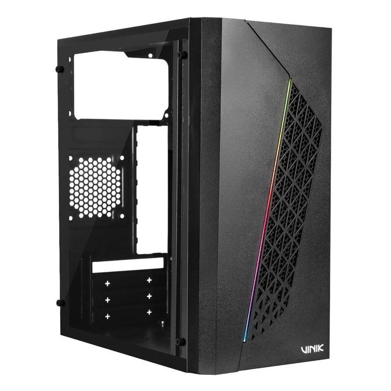Gabinete Gamer Beam GGBACBK Mid Tower Micro ATX Mini ITX com Iluminação RGB Preto