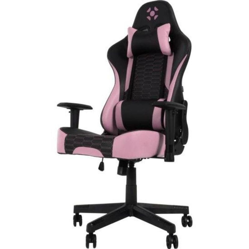 Cadeira Gamer Cruiser [F002] com Revestimento Sintético, Encosto Reclinável 155º Preto, Rosa