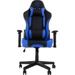 Cadeira Gamer Cruiser com Revestimento Sintético e Encosto Reclinável 155º com Almofadas Preto-azul