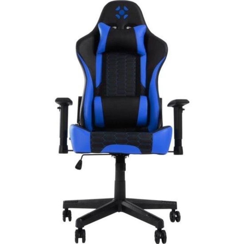 Cadeira Gamer Cruiser com Revestimento Sintético e Encosto Reclinável 155º com Almofadas Preto-azul