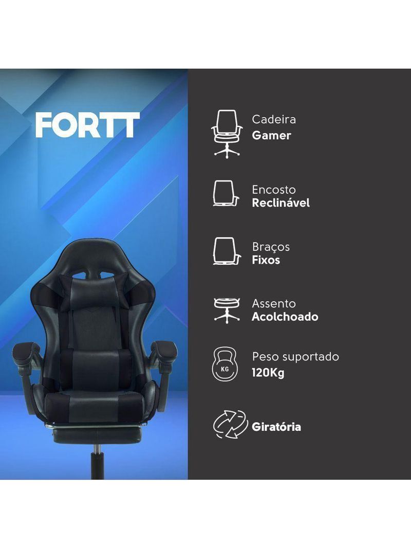 Cadeira Gamer Snake Lancaster Preta - Cgf001-p