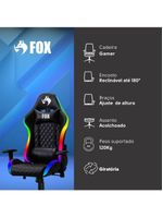 Cadeira Gamer Fox Racer Rgb Com Iluminação Led Preta UT-C1583L