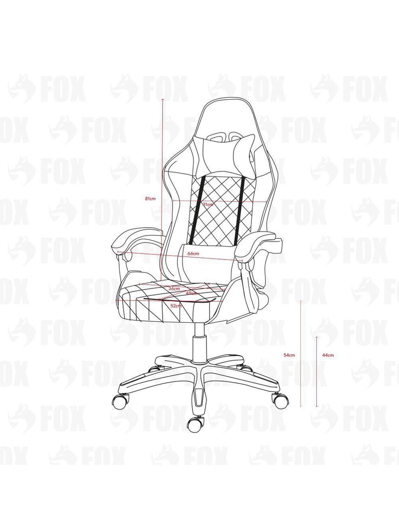Cadeira Gamer Fox Racer Rgb Com Iluminação Led Preta UT-C1583L