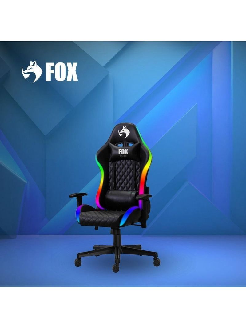 Cadeira Gamer Fox Racer Rgb Com Iluminação Led Preta UT-C1583L