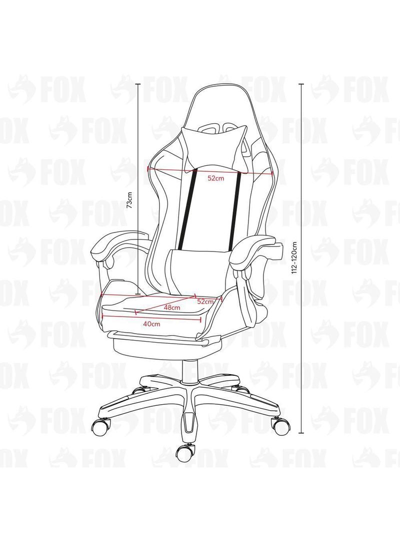 Cadeira Gamer Fox Racer Zerda Com Apoio De Pés Preta W20