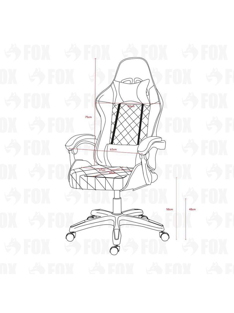Cadeira Gamer Fox Racer Vulpes Vermelha WZ-318