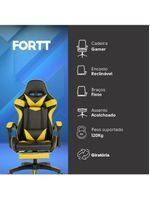 Cadeira Gamer Fortt Xiamen Amarela - Cgf011-am