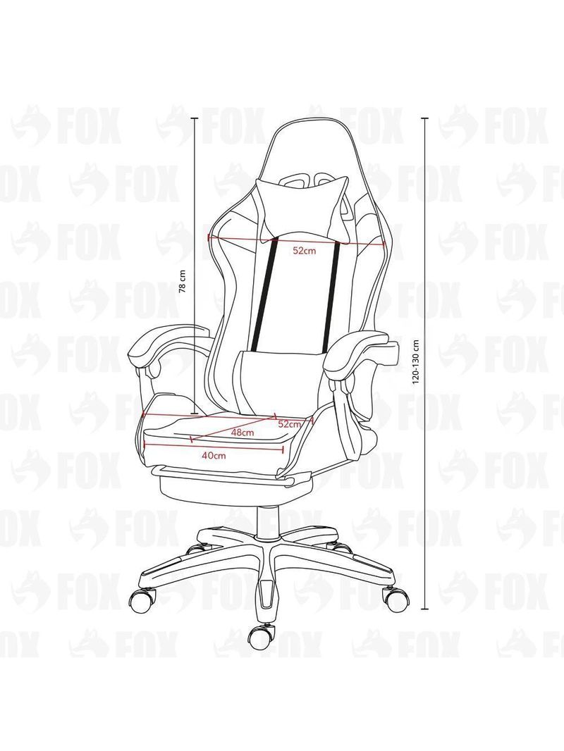 Cadeira Gamer Fox Racer Luna Com Apoio De Pés Ut-b200 Azul