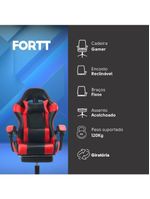 Cadeira Gamer Snake Lancaster Vermelha - Cgf001-v