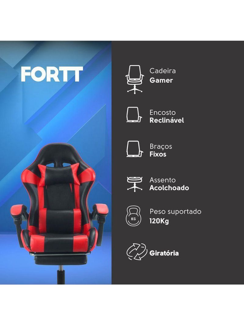 Cadeira Gamer Snake Lancaster Vermelha - Cgf001-v