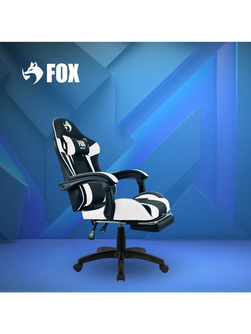 Cadeira Gamer Fox Racer Zerda Com Apoio De Pés Branca W20