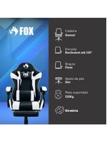 Cadeira Gamer Fox Racer Zerda Com Apoio De Pés Branca W20