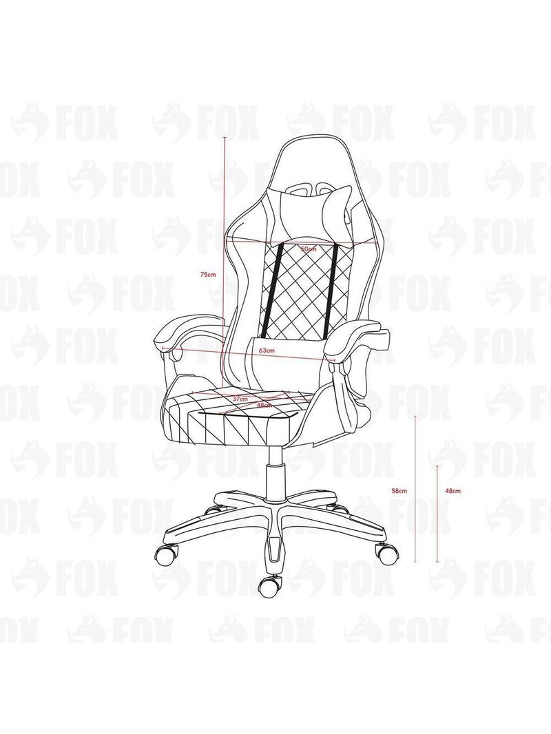 Cadeira Gamer Fox Racer Vulpes Preta WZ-318