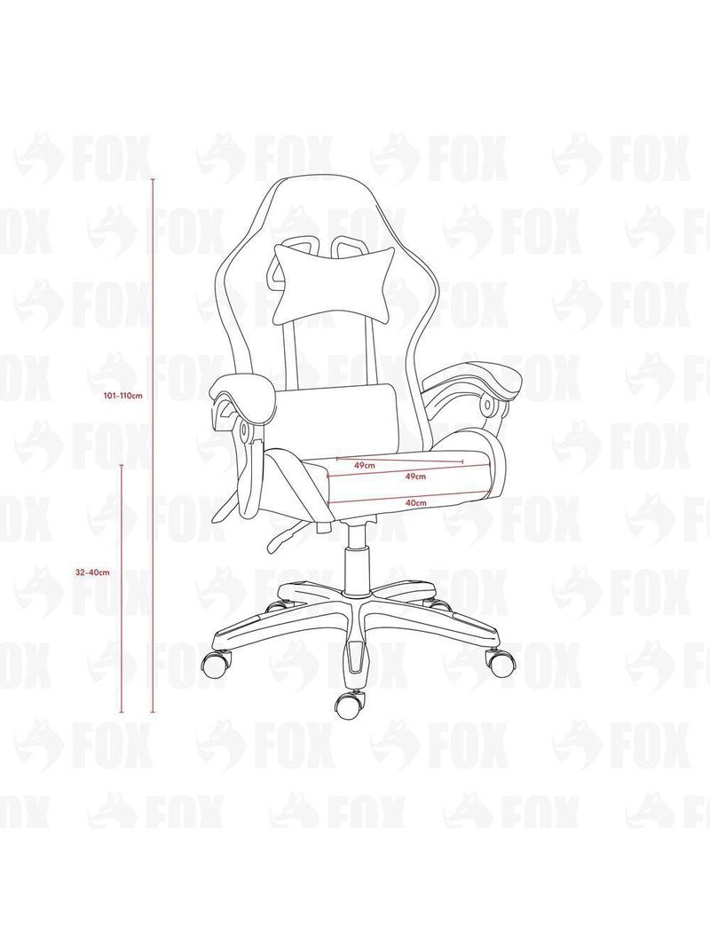 Cadeira Gamer Fox Racer Nordic RGB Preta B98