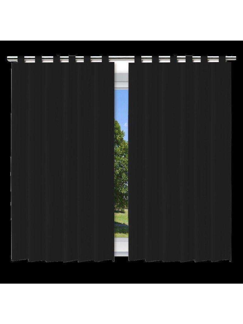 Cortina Blackout Preto - 280x220cm - C- Alça P- Varão