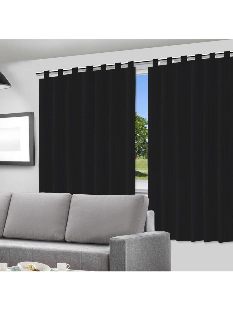 Cortina Blackout Preto - 280x220cm - C- Alça P- Varão