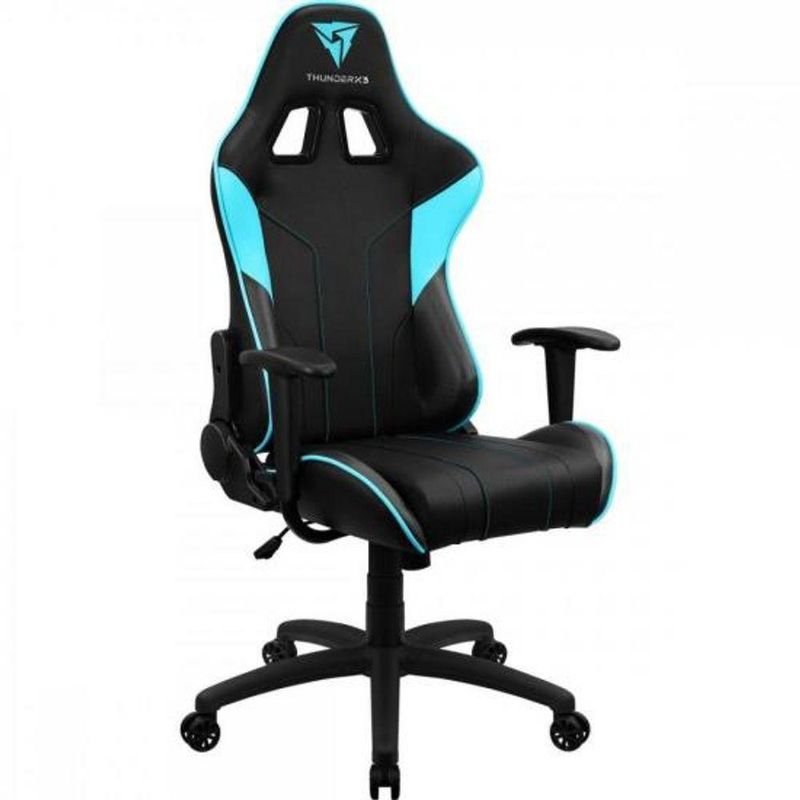 Cadeira Gamer EC3 com Revestimento em Poliuretano, Tecnologia Air Tech e Rotação 360 Graus Ciano