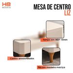 Painel Suspenso Lets Castanho Off White Com Mesa De Centro Liz Off White - Hb Móveis