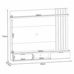Painel Suspenso Lets Castanho Off White Com Mesa De Centro Liz Off White - Hb Móveis