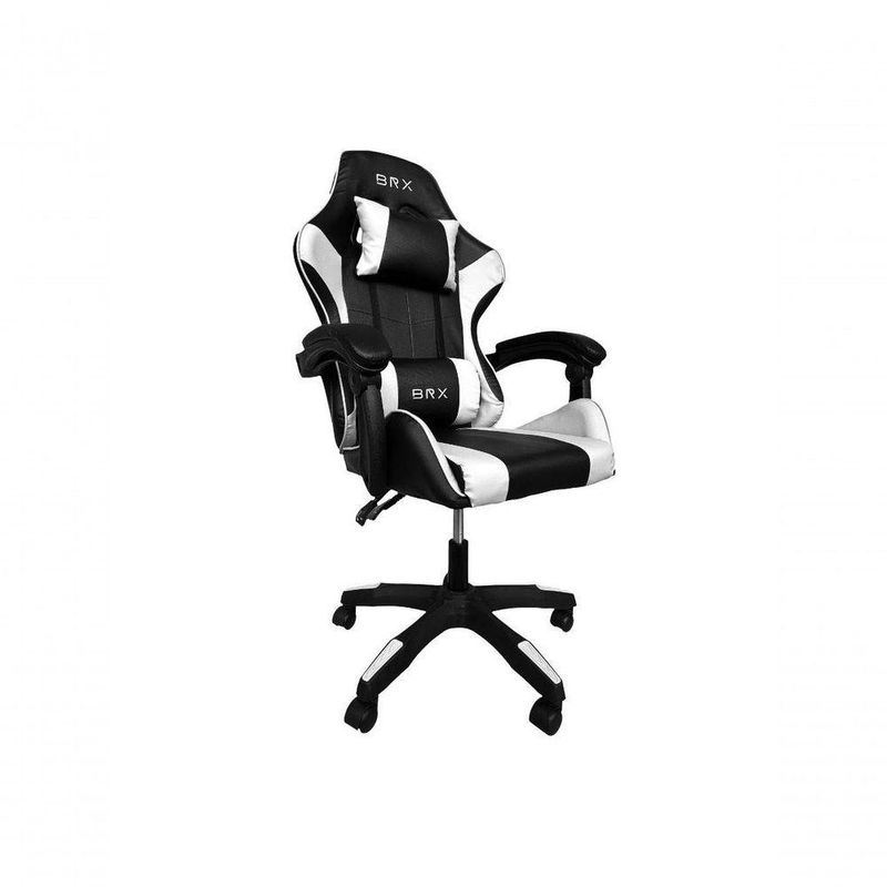 Cadeira Gamer Impact BR-X em Tecido com Encosto Reclinável e Apoio de Braços Ajustável Branco