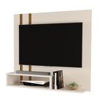 Painel Para Smart Tv Pompéia 90x90cm Com Prateleira Para Aparelhos Off/cedro