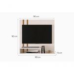 Painel Para Smart Tv Pompéia 90x90cm Com Prateleira Para Aparelhos Off/cedro
