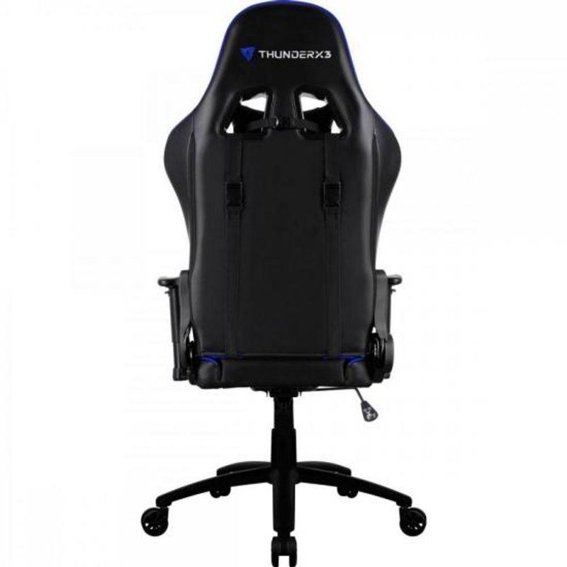 Cadeira Gamer TGC12 em Poliuretano com Fibra de Carbono, Encosto Reclinável 135° e Almofadas Azul