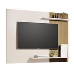 Painel De Parede Mênfis Ripado 1,35m Para Tv Com Prateleiras Decor Off/ripado