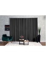 Cortina Microfibra Com Voil 3,00x2,80 Para Trilho Suíço preto